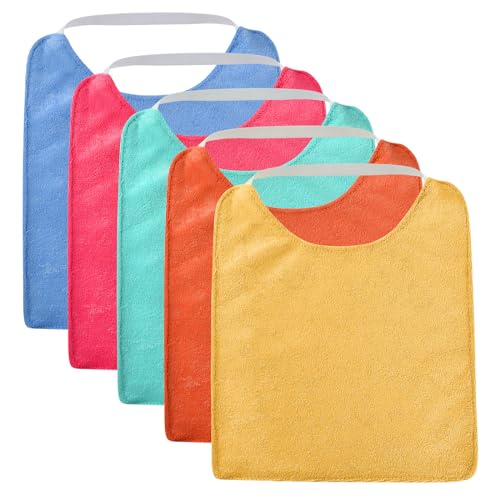 Vicloon Baberos para bebé, 5 unidades, de rizo, impermeables, para bebés, niños y niñas, estilo repelente a la suciedad