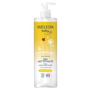 WELEDA – Agua purificadora de caléndula sin olor – Limpia suavemente – Para el cuidado diario de la delicada piel de bebés y niños pequeños – 400 ml