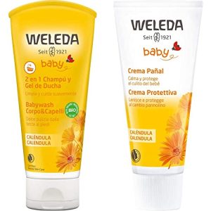 WELEDA Champú Y Gel de Ducha de Caléndula (1x 200 ml) & Crema Pañal de Caléndula (1x 75 ml) (9831EN)