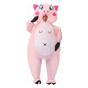 XAMOFAN Disfraz de vaca de cerdo hinchable, disfraces inflable Cosplay Halloween Roleplay Party Holiday para adulto