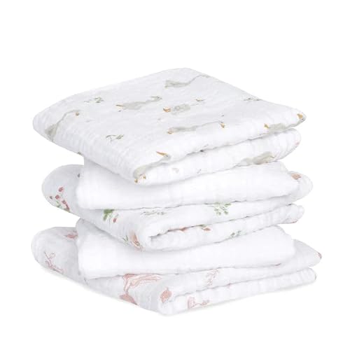 aden + anais™ Essentials – Paquete de 5 cuadrados de muselina de algodón con diseño floral