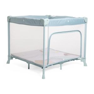 Chicco Open Box Square para bebés y niños pequeños desde el nacimiento hasta los 15 kg, plegable y compacto, con alfombrilla de juego, ventanas de malla, 4 asas y bolsa de viaje, verde