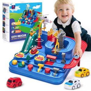 hahaland Juguetes Niños 2 años – Pista de Coches Circuito Coches para Niños 2 3 4 5 años – Juego de Lógica Interactivo Educativo Regalo para Niño Niña