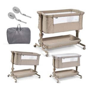 ms BabyWorld – Minicuna Colecho Comfy – Regulable multialturas y reclinable | Colchón Incluido | Mosquitera de Serie | Seguridad y Confort para bebé