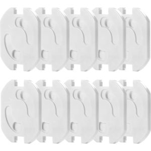 reer Protector de enchufe – el original a prueba de niños del inventor, para pegar, color blanco, 10 unidades